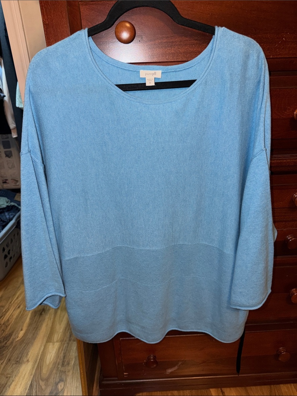 Pure Jill Scoop Neck Relaxed Sweater in Sky Blue